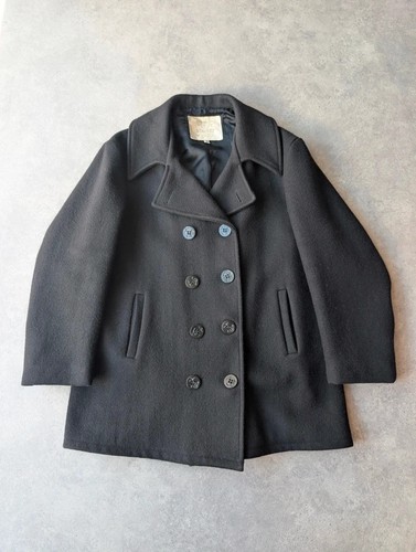 Vintage navy pea coat - navy,