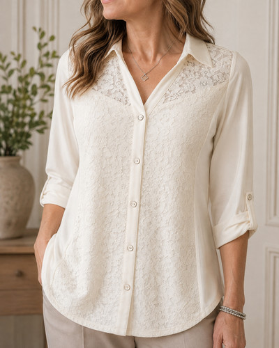 Ivory floral lace sheer - xl,