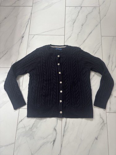 Cotton traders navy blue cable - cotton,