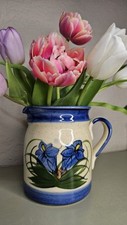 Pottery Jug Floral Pattern French Art Pottery