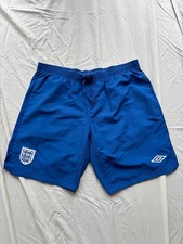 Vintage ENGLAND Away Football Shorts Umbro Blue Mens Large XL