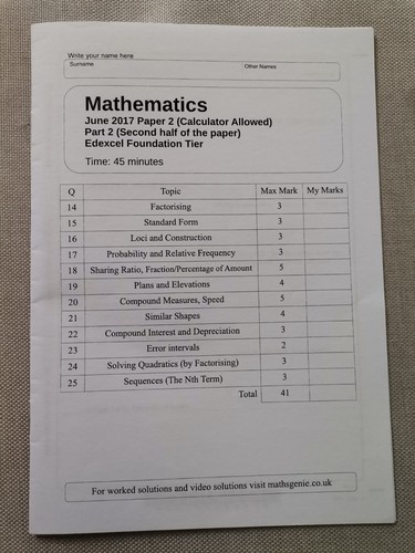 Maths aqa gcse foundation - aqa,
