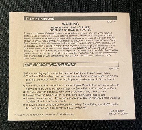 Nintendo nes epilepsy warning - nintendo,
