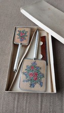 Vintage Embroidered Vanity Set