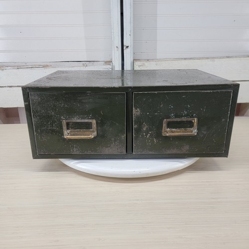 Vintage steel drawer card - steel,