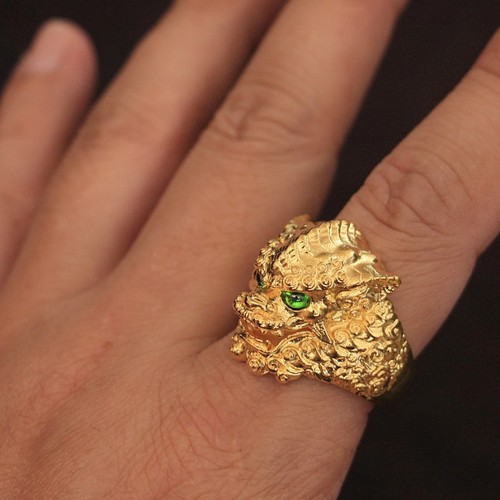 Green eyes gold plated - green,