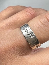 9ct White Gold Jubilee 2000 Engraved Band Ring Size O