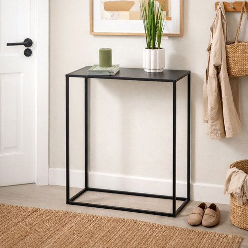 Black marble console table - black,