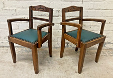Pair antique carved oak - antique,
