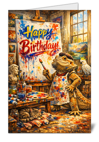 Bearded dragon artist birthday - dragon,