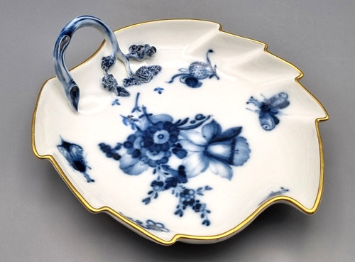 Meissen porcelain leaf bowl - meissen,