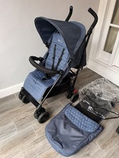 Silver Cross Pop bilberry blue pushchair with footmuff and rain cover
