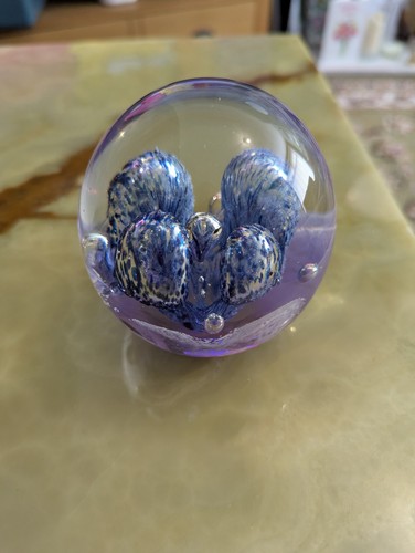 Vintage paperweight blue - vintage,