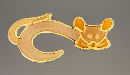 Adorable cute gold tone enamel - gold, tone/enamel