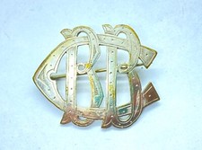 Victorian Vaughton and Sons CBB Monogram Silver Plated Pin Brooch