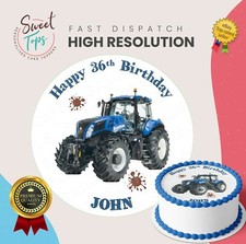 HOLLAND TRACTOR EDIBLE ROUND