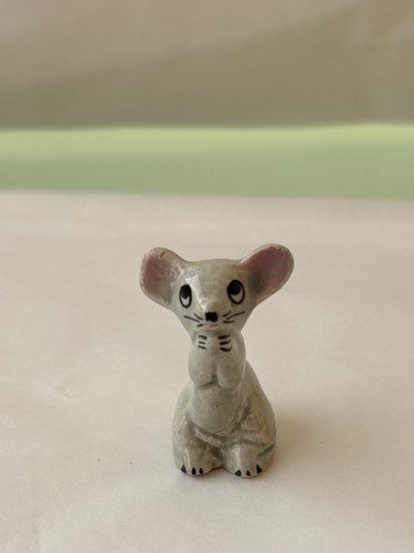 Vintage grey ceramic mouse - vintage,