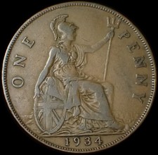 UK One Penny 1934 George V