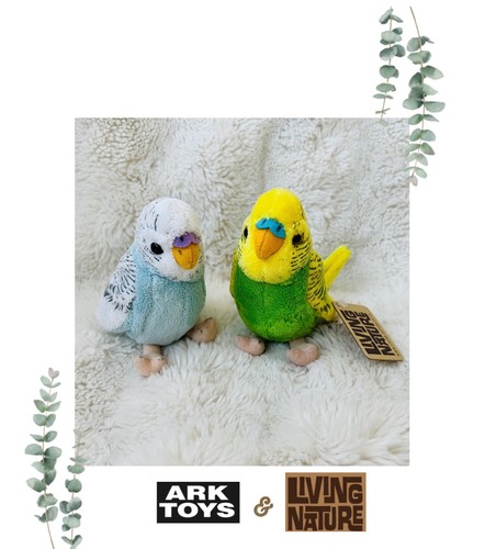Budgerigar soft toys - green, and