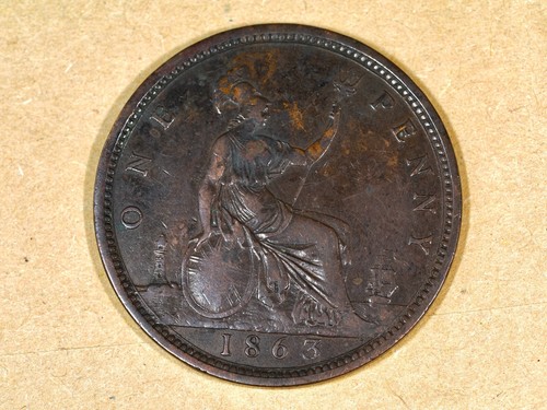 1863 penny victoria nice - -,