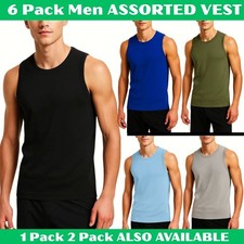 Mens 6 Pack Cotton Tank Tops