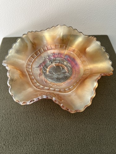 Carnival glass marigold bowl - glass,