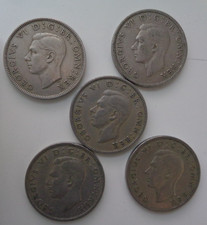 5 x George VI One Florin 2