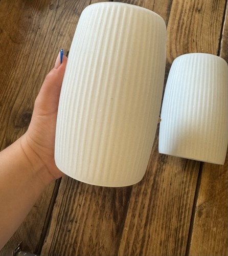 Pair vintage white milk - of,