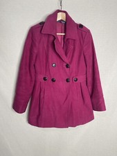 M&S Magenta Pink Coat Size 8