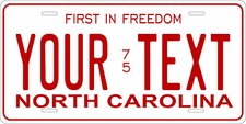 North carolina 1975 license - north,