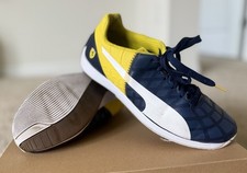 Ferrari Blue & Yellow Driving Shoes; Racing Boots; Puma Sneakers; Size 7.5