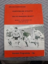 Dunfermline Athletic v Celtic / Rangers Select programme.  11/11/1974  Lunn Test