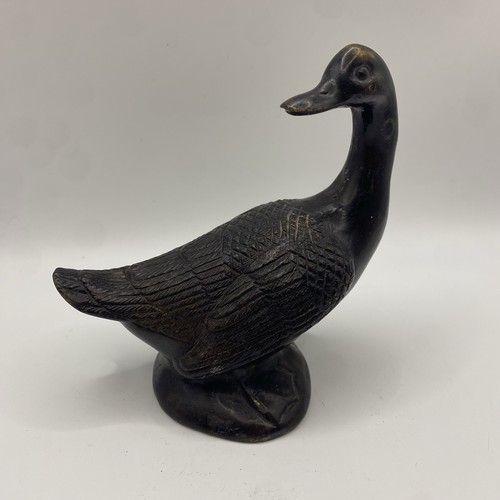 Vintage bronze duck goose - vintage,