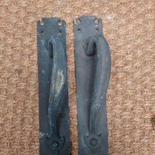 Large antique gothic style cast Door Handles Pulls 11 inch 
