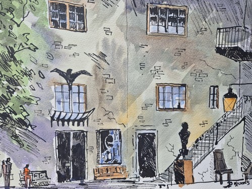 Giger museum watercolour - museum,