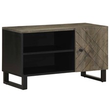 TV Cabinet Black 80x33x46 cm Solid Wood Mango stand sideboard vidaXL