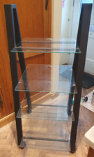 OmniMount RTA G-100 hi-fi stand rack, 4 glass shelves (2 adjustable) & castors