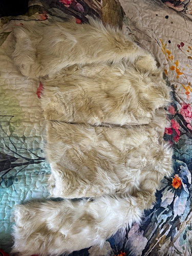 White faux fur hide rug - fur,