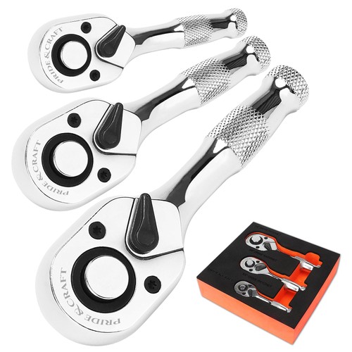 3pc stubby ratchet wrench set - ratchet,
