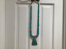 A handmade turquoise and