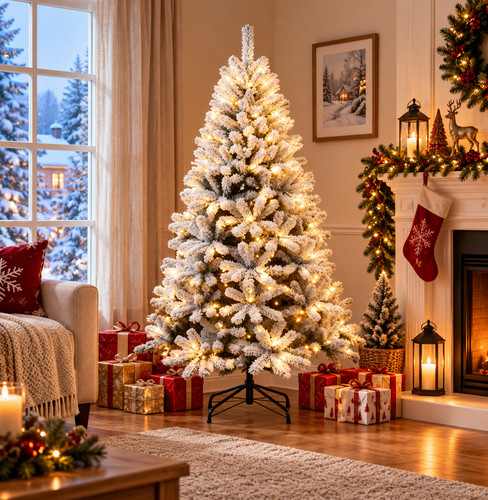 6ft snowy green xmas - green,