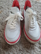 Ladies WHITE/HIBISCUS ECCO STREET LACE UP TRAINERS SIZE UK 6
