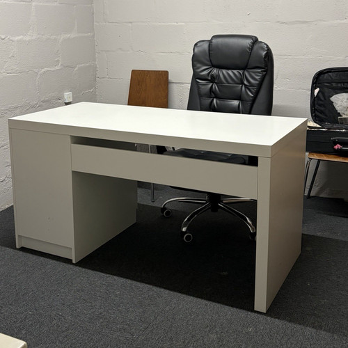 Ikea white office desk - office, with