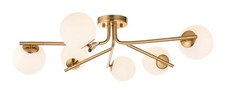 Ceiling Light Brass Aaron 6 Brushed Aged Endon 118651