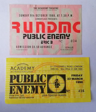 PUBLIC ENEMY concert ticket Stubs 1988- 1990