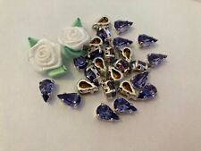 Swarovski #4300/02 Sew on Pearshape Tanzanite Rhinestone 10x6 Pack of 6 CRAFT