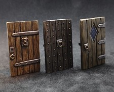Doors x3 Terrain for Mordheim Frostgrave D&D RPG 28-32mm scale (unpainted)