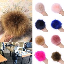 15cm Big Imitation Faux Fur Pom Poms Ball for Knitted Hat Beanies Cap UK*