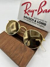 VINTAGE B&L RAY BAN W1911 ROUND DIAMOND HARD MIRROR LENS AVIATOR SUNGLASSES