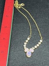 Vintage Glass Necklace Pink